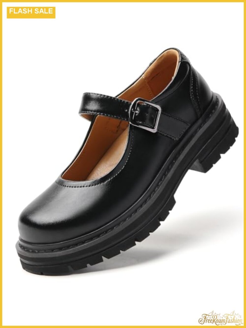Women's Mary Jane Platform Oxford Chunky Non-Slip Faux Leather